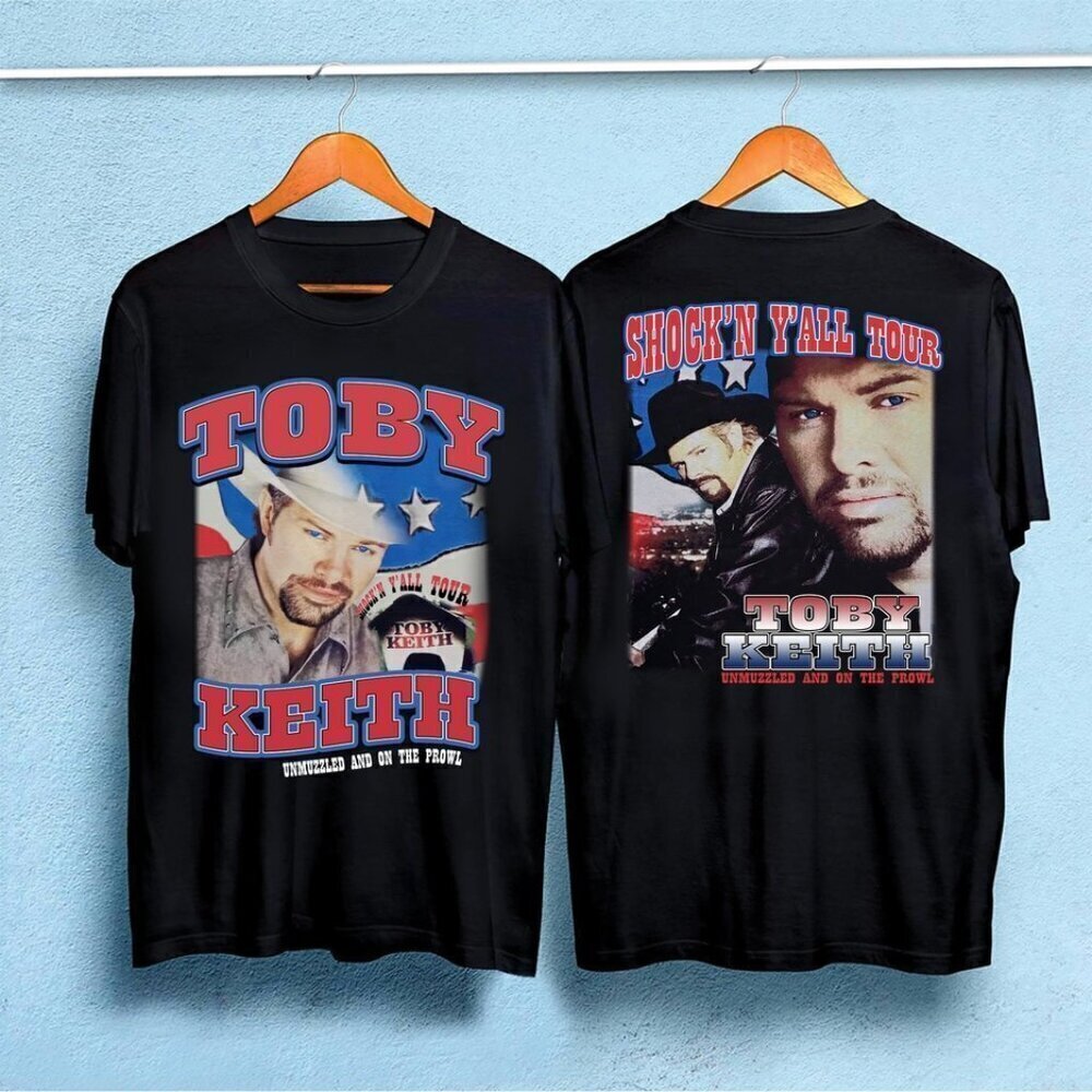 Toby Keith Country Singer Tour T-Shirt 2 Sided Music Graphic Fan Concert Shirt